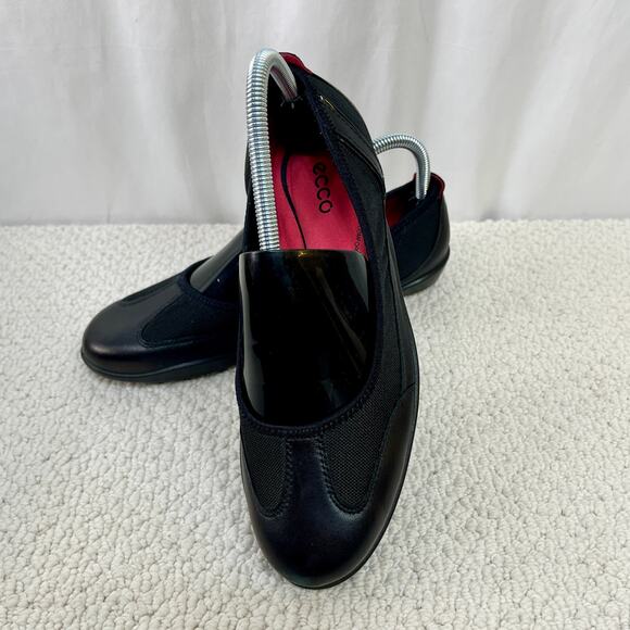 Women's Ecco Bluma Summer Ballerina Black Leather/Mesh EU40 US 9/9.5 - Picture 3 of 12